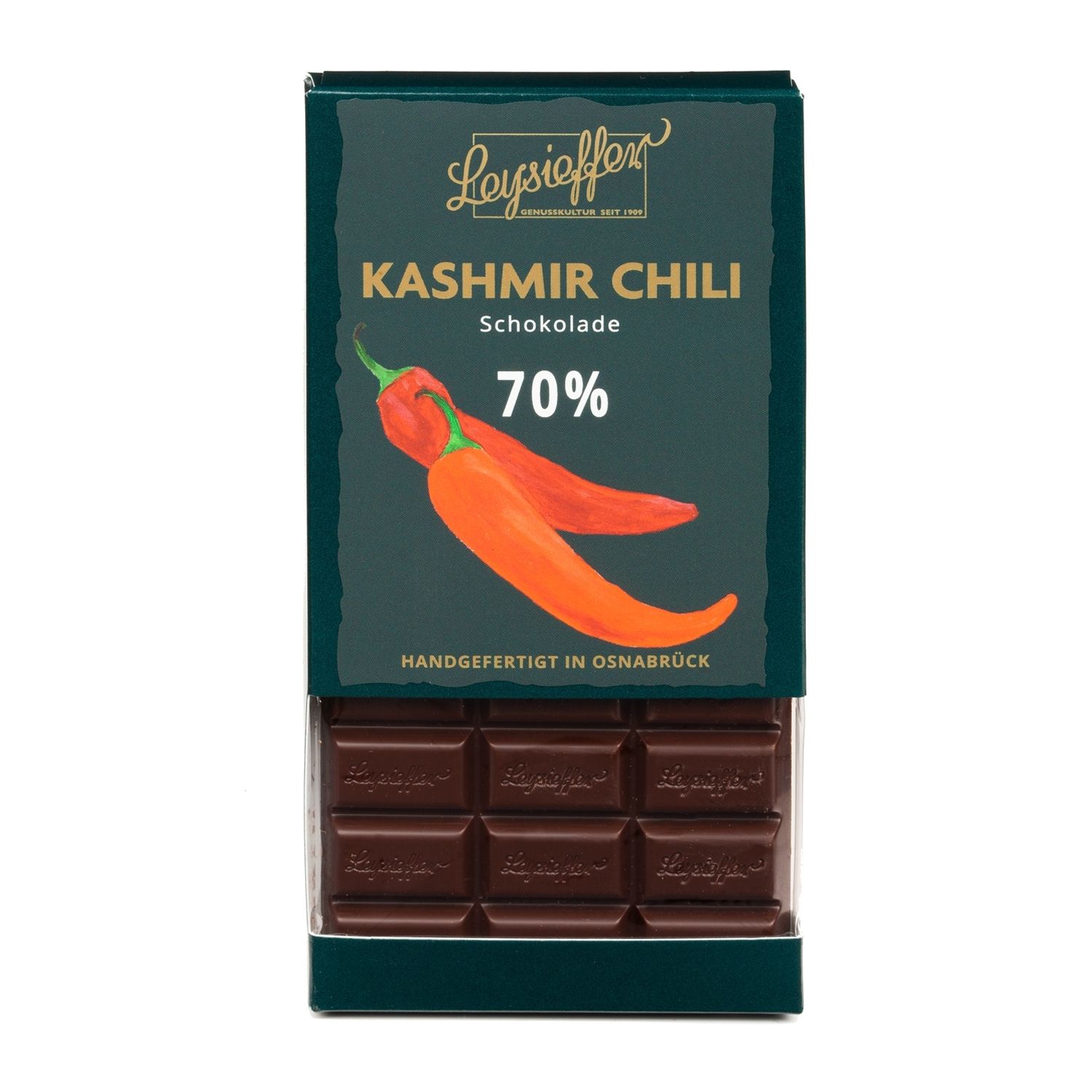 Schokolade 70 % mit Kashmir-Chili