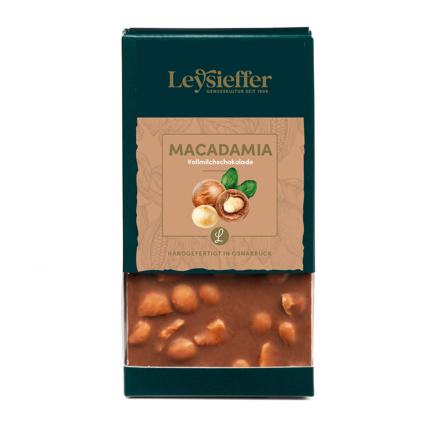 Vollmilch-Schokolade mit Macadamia-Nüssen